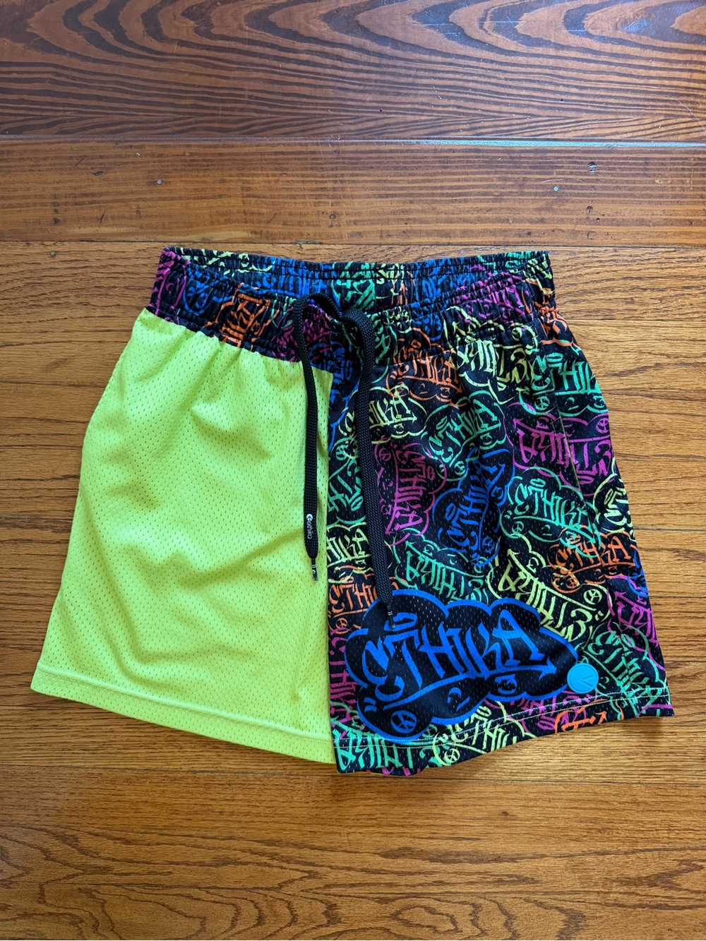 ethika Neon Multicolor Elastic-Waist Athletic Shorts